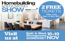 Get your TWO FREE tickets to the South West Homebuilding & Renovating Show at Bath & West Showground, 18 & 19 November